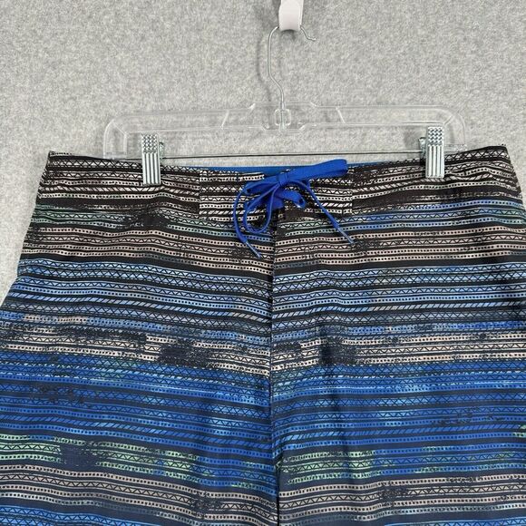 Prana Board Shorts 33 Mens Blue Striped Back Pocket Swim Trunks Bathing Suit - Picture 2 of 15
